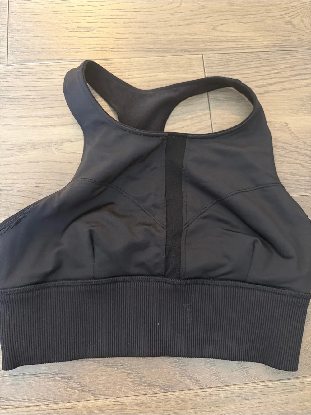 ALO Yoga Black Racerback Ribbed-Band Sports Bra